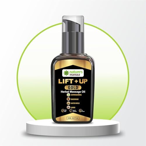 Nature's Maniaa Natural Pure Gold Lift's Up Herbal Premium Massage Oil For Men - For Strength, Stamina & Performance (Pack Of 1) - 50Ml