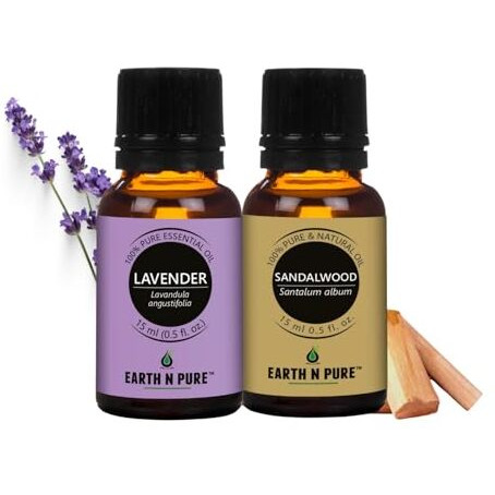 Earth N Pure Sandalwood Essential Oil And Lavender Essential Oil Pack Of 2-15 Ml