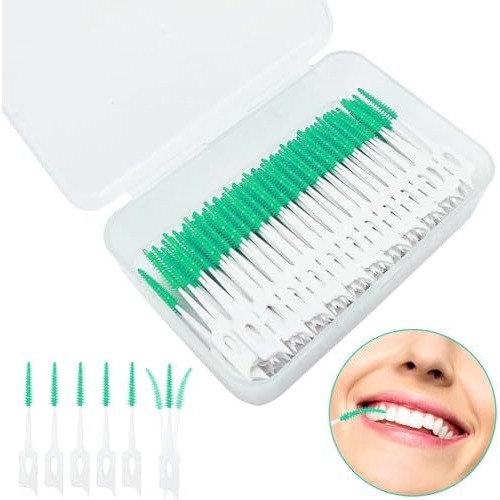 Raenso 40 Pcs Interdental Brush Ultra Tight Bristles Tooth Flossing Head, Brace Interdental Brush, Soft Dental Floss Picks Ideal For Cleaning Teeth, Oral Dental Hygiene Brush Tooth Pick Flosser - 40 Pcs