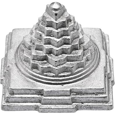 Crystal Heaven Parad Shree Yantra For Home Puja Pooja - 1.3" Mercury Shree Yantra Original Certified (80 Gram)