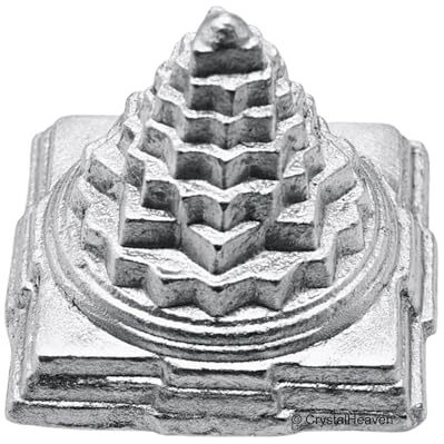 Crystal Heaven Parad Shree Yantra For Home Puja Pooja - 1.2" Mercury Shree Yantra Original Certified (50 Gram)