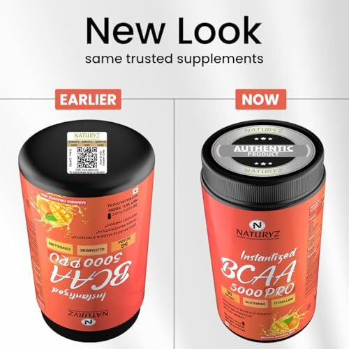Naturyz Instantized Bcaa 5000 Pro |5G Vegan Bcaas | Glutamine | Citrulline | Electrolytes | 0 Added Sugar | Powerful Intra Workout Amino For Lean Muscle Growth, Strength, Quick Re-Hydration & Instant Energy - 300G(Mango Orange Mix)