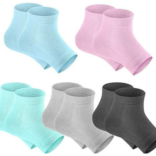 Ak Enterprise Heel Pain Relief Cotton Socks Silicone Gel Pad Heel Protector Socks With Spa Botanical For Men And Women Cotton Socks