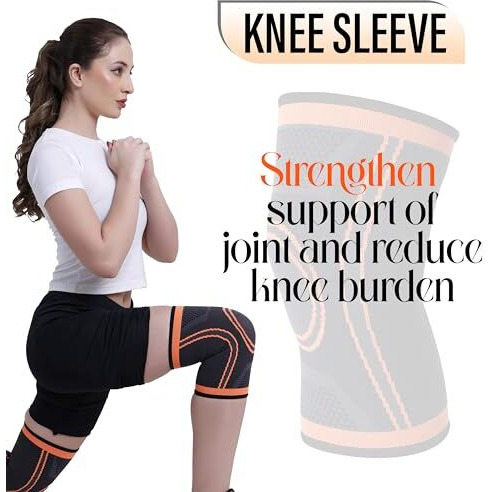 Royalcore Adjustable Knee Cap For Sports & Fitness | Compression Knee Sleeve For Running, Gym, Basketball, Football, Weightlifting & Joint Support (M)