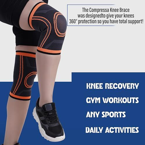 Royalcore Adjustable Knee Cap For Sports & Fitness | Compression Knee Sleeve For Running, Gym, Basketball, Football, Weightlifting & Joint Support (M)