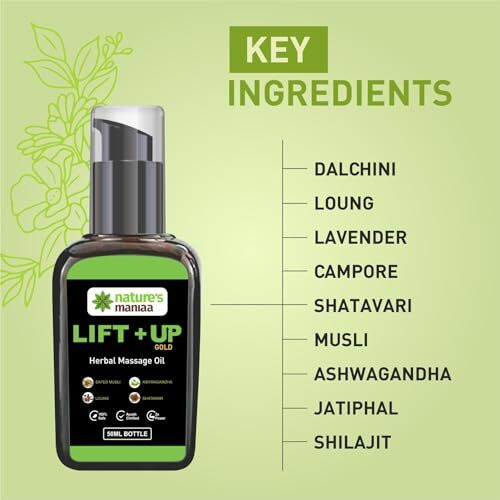 Nature's Maniaa Lift Up Oil Massage Oil For Men (Pack Of 1-50Ml)
