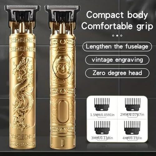 Cordless Hair Clipper & Beard Trimmer For Men, Zero Gapped T-Blade Electric Shaver With 4 Adjustable Combs  Perfect Grooming Kit For Mustache, Hair & Face