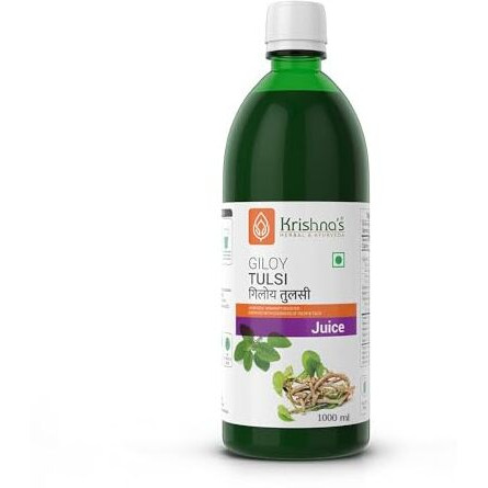 Krishna's Giloy Tulsi Juice, Enriched With Goodness Of Giloy & Tulsi, No Artificial Colors Or Flavours & Gluten Free - 1000 Ml (Pack Of 1)