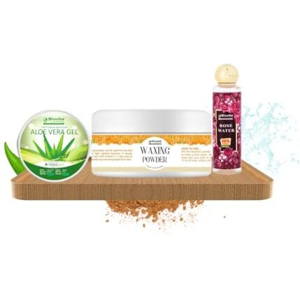 Unisex Adult Waxing Powder (Wax Powder | 100G | + Rose Water |120 Ml | + Gel Pack | 250 G|) (250 G, Wax Powder + Rose Water + Gel Pack)