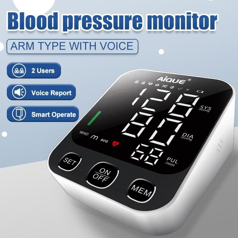 Accutrust Digital Blood Pressure Monitor With Voice Reporting, Upper Arm Electronic Bp Machine, Lcd Display With Memory Function