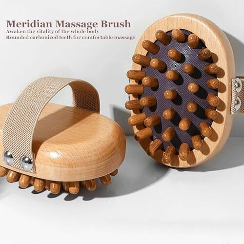 Ehomea2Z Hair Massager, Stress Relax Head Massager, Shower Hair Brush, Wooden Scalp Scrubber, Spa Brush For Scalp Massage Improve Lymphatic Circulation, Body Shaping And Cellulite Remover