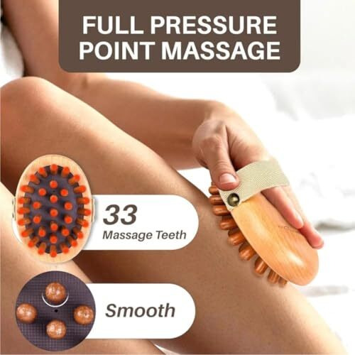 Ehomea2Z Hair Massager, Stress Relax Head Massager, Shower Hair Brush, Wooden Scalp Scrubber, Spa Brush For Scalp Massage Improve Lymphatic Circulation, Body Shaping And Cellulite Remover