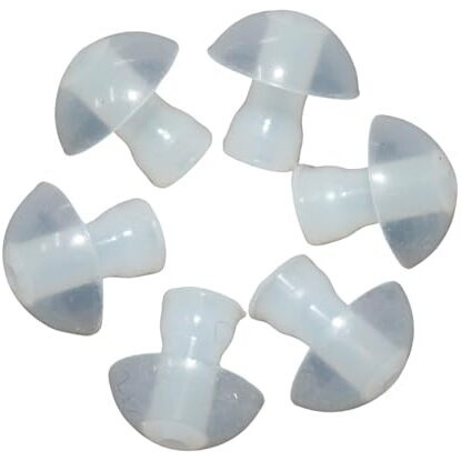 Fcs Hearing Aid Domes Ear Tips Silicone Earplug Domes For Bte And Pocket Hearing Instruments Ear Tip Replacement With Tube And Elbow Connectors (Made In India, 6 Pc. Large- 14Mm)
