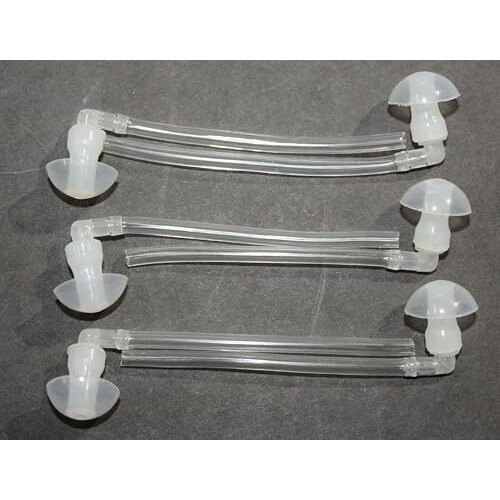Fcs Hearing Aid Domes Ear Tips Silicone Earplug Domes For Bte And Pocket Hearing Instruments Ear Tip Replacement With Tube And Elbow Connectors (Made In India, 6 Pc. Large- 14Mm)
