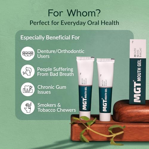 Mgt Herbal Gel For Mouth Ulcers 15G, Multipurpose Oral Gum Treatment Gel, Mouth Odour Remover, Gum Care And Gum Tone Gel With No Side Effects, Pack Of 2