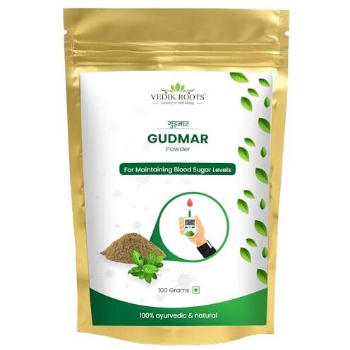 Vedikroots Gudmar Powder - An Ayurvedic Solution For Effectively Managing Blood Sugar Levels, Bad Cholesterol And Sugar Cravings(100 Gm) (Pack Of 1)