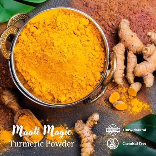 Maati Magic Turmeric Powder | Haldi For Cooking & Skin Care | High Curcumin, Chemical-Free | Natural Glow, Acne & Tan Removal | No Preservatives Or Additives - 200 Gm Glass Jar