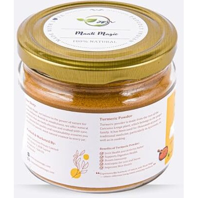 Maati Magic Turmeric Powder | Haldi For Cooking & Skin Care | High Curcumin, Chemical-Free | Natural Glow, Acne & Tan Removal | No Preservatives Or Additives - 200 Gm Glass Jar