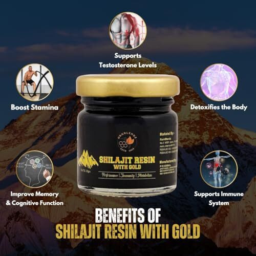 Orgblendz Shilajit Gold Resin 30G | Contains 24 Carat Gold | Pure & Original | Helps Better Physical Performance | 100% Ayurvedic & Natural Shilajeet | Lab Tested