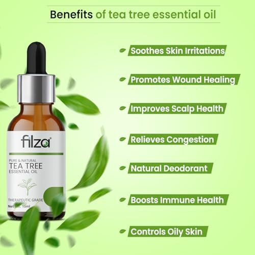 Filza Tea Tree Essential Oil, 30 Ml - For Skin, Hair & Face | Pure Tea Tree Oil For Reducing Acne And Hair Dandruff