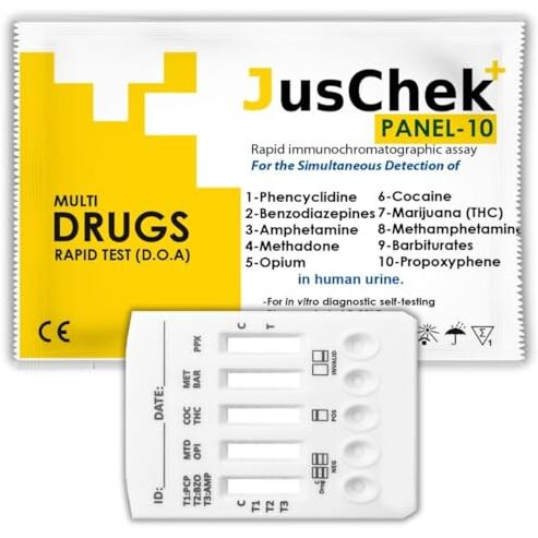 Juschek Doa 10 Panel Urine Drug Test Kit (Pack Of 1 Test)