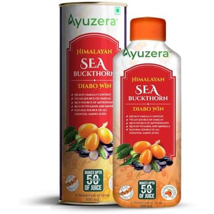 Ayuzera Diabowin Karela & Jamun Diabetic Care Juice With Seabuckthorn 300Ml | Chirata And Punarnava | Ayurvedic | Makes Upto 50 Glass Juice (300Ml, Pack Of 2)
