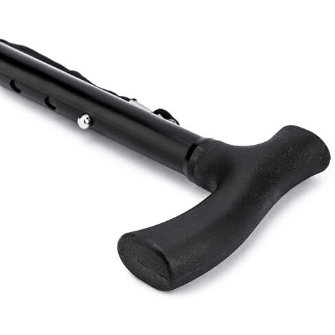 Dr. Torso Premium Foldable Walking Stick | Height Adjustable | For Men/Women/Old Age People Patient Walking Stick (Black)