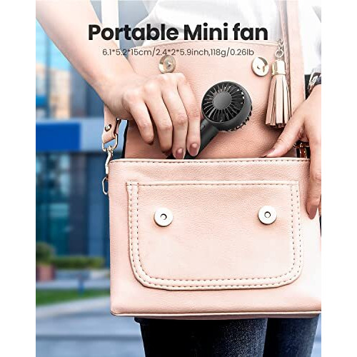 Gaiatop Mini Portable Fan, Powerful Hand Fan Cute Design 3 Speed Personal Small Desk Fan With Base, Lightweight Rechargeable Usb Handheld Fan For Girl, Women, Men, Indoor, Outdoor