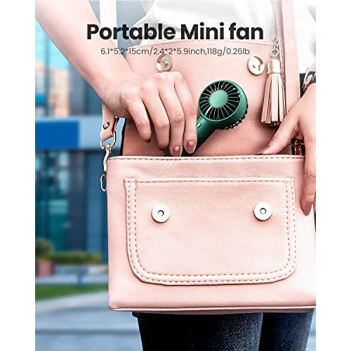 Gaiatop Mini Portable Fan, Powerful Hand Fan Cute Design 3 Speed Personal Small Desk Fan With Base, Lightweight Rechargeable Usb Handheld Fan For Girl, Women, Men, Indoor, Outdoor