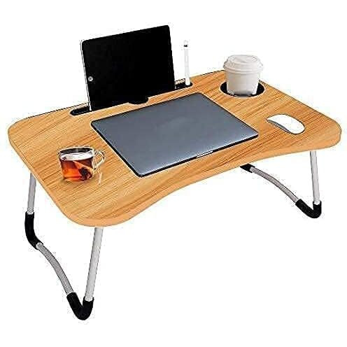 Foldable Wooden Mini Laptop Table For Bed, Smart Study Table With Drawer Kids & Adults (Us-Cotteds .Wood.B2)