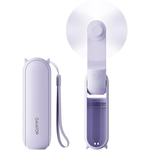 Gaiatop Mini Handheld Fan, Portable Personal Folding Cooling Hand Fan Rechargeable Battery Operated With 2 Speed Usb Desk Fan For Home Office Travel (Purple)