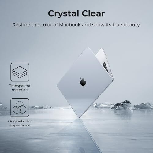Eoocoo Case Compatible For New Macbook Air 13.6 Inch M4 A3240 M3 A3113 M2 A2681 With Touch Id,2025 2024 2022 Release,M2 M3 M4 Air 13'' Laptop Protective Plastic Hard Shell Cover Smooth-Crystal Clear