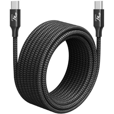 Wayona Type C To Type C 65W/3.25A Fast Charging 3M/10Ft Long Braided Usb C To C Cable Compatible With Iphone 15 Series,Samsung Galaxy S25 Ultra,S24/S23/S22/S21/S20, Ipad, Macbook Air/Pro (3M, Black)