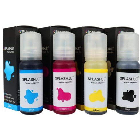 Splashjet 003 Compatible Refill Ink For Epson L3110, L3150, L3250, L3252 L3115, L3116, L3101, L3210, L3215, L3216, L3151, L3152, L3156, L5190 Printer  (70Gm X 4 Color) Set Box - 501737