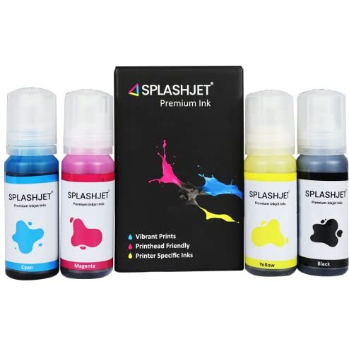 Splashjet 003 Compatible Refill Ink For Epson L3110, L3150, L3250, L3252 L3115, L3116, L3101, L3210, L3215, L3216, L3151, L3152, L3156, L5190 Printer  (70Gm X 4 Color) Set Box - 501737
