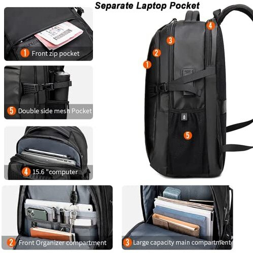 Arctic Hunter Backpack For Men Women 30L Office Travel Laptop Backpack Versatile 15.6-Inch Laptop Pocket Water-Resistant Multi-Pockets Sleek Smart Casual College Bagpack With Usb Port Ykk Zipper