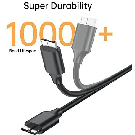Rts Usb C Hard Drive Cable Usb C Type C To Micro-B Usb 3.0 Cable, 10Gbps Fast Charging & Syncing Cord Compatible With Portable External Hard Drives Wd, Seagate Expansion, Toshiba, Lacie, Maxtor, 50 Cm