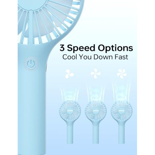 Un1Que Mini Handheld Fan, Brushless Motor Portable Hand Fan With Lanyard, 3 Speeds Small Fan, Usb Fan Rechargeable For Indoor And Outdoor Use By Women And Men, Table Fan Base Included