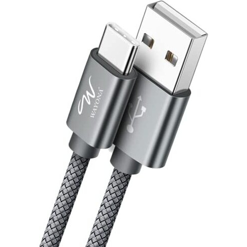 Wayona Usb A To Type C 65W Fast Charger 480 Mbps Data Cable Compatible For Iphone 15, 15 Pro, 15 Pro Max, 15 Plus, Apple Carplay, Galaxy S25 Ultra,S24, S23,S20, S21, S22 (3 Ft Pack Of 1, Grey)