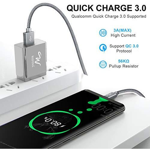Wayona Usb A To Type C 65W Fast Charger 480 Mbps Data Cable Compatible For Iphone 15, 15 Pro, 15 Pro Max, 15 Plus, Apple Carplay, Galaxy S25 Ultra,S24, S23,S20, S21, S22 (3 Ft Pack Of 1, Grey)