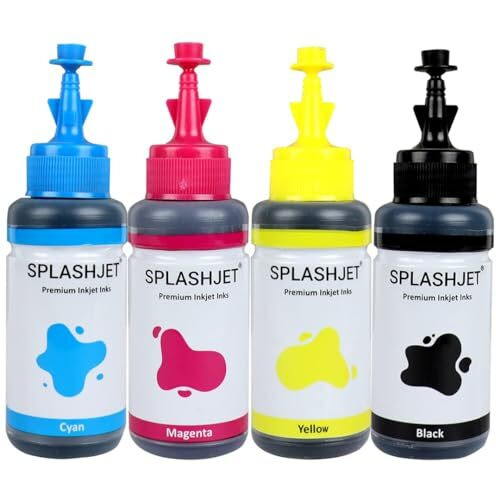 Splashjet T664 Compatible Refill Ink For Epson L130, L360, L380, L361, L565, L210, L220, L310, L350, L355, L365, L385, L405, L455, L485 Printers (C/M/Y/Bk - 70G X 4) - 501756