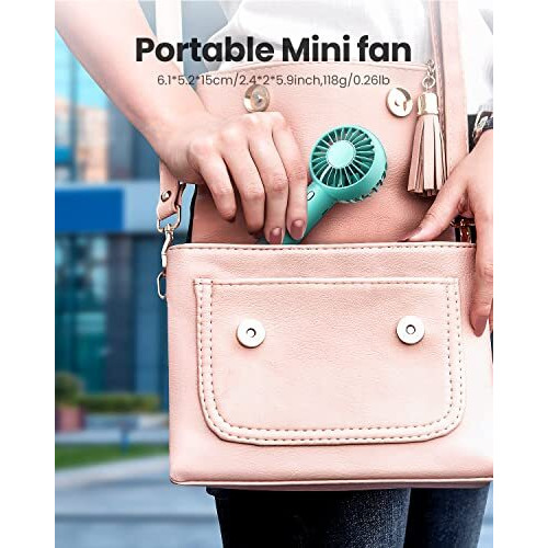 Gaiatop Mini Portable Fan, Powerful Hand Fan Cute Design 3 Speed Dual Motors Personal Small Desk Fan With Base, Lightweight Rechargeable Usb Handheld Fan For Stylish Girl Women Men Indoor Outdoor