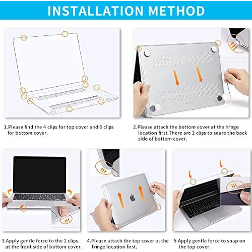 Hasthip Laptop Case Cover For New Macbook Air 13.6 Inch M4 A3240 M3 A3113 M2 A2681 Retina Display&Touch Id 2025 2024 2022 Mac Book Air 13 Inch Case For Apple Clear Plastic Hard Shell Cover Protective