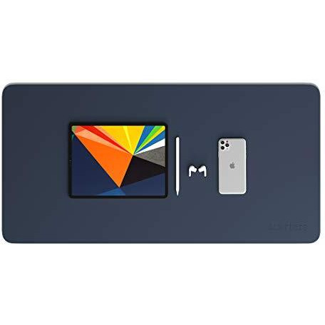 Scarters Desk Mat | Desk Accessories For Work From Home And Office | Extended Mouse Pad | Reversible (Blue & Yellow) | 90 * 45Cm | Anti Slip, Vegan Pu