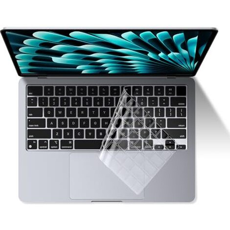 Eoocoo Keyboard Cover For 2025 2024-2021 M4 M3 M2 Macbook Air 13.6" 15" A3240 A3113 A2681 A3241 A3114 A2941,Pro 14" 16" M4 M3 M2 M1 A3112 A3185 A3401 A3403 A3186 A2442 Ultra Thin Protector Skin-Clear