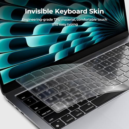 Eoocoo Keyboard Cover For 2025 2024-2021 M4 M3 M2 Macbook Air 13.6" 15" A3240 A3113 A2681 A3241 A3114 A2941,Pro 14" 16" M4 M3 M2 M1 A3112 A3185 A3401 A3403 A3186 A2442 Ultra Thin Protector Skin-Clear
