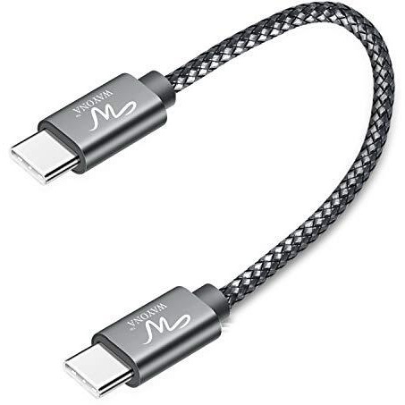 Wayona Usb C To Usb C 65W Short Powerbank Fast Charging Cable Compatible For Iphone 15Pro Max 15Plus Samsung Galaxy S25 Ultra,S23 Flip,Fold,A34,A54,Oneplus,Google Pixel,Nothing Phone (0.25M, Grey)