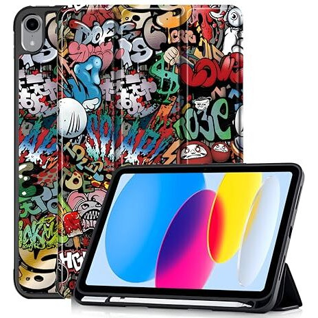 Proelite Smart Case For Ipad (A16) 11Th/10Th Generation (2025/2022) [Auto Sleep/Wake Cover] [Left Side Pencil Holder] [Soft Flexible Case] Recoil Series - Hippy