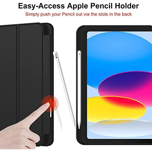 Proelite Smart Case For Ipad (A16) 11Th/10Th Generation (2025/2022) [Auto Sleep/Wake Cover] [Left Side Pencil Holder] [Soft Flexible Case] Recoil Series - Hippy