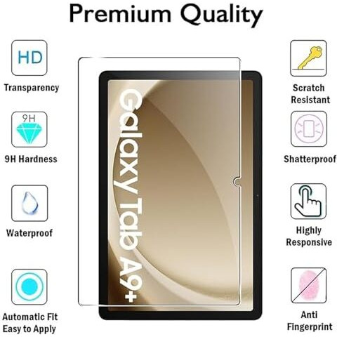 Youth Mobi Premium Tempered Glass Screen Protector For Samsung Galaxy Tab A9 Plus / A9+ Tablet [11 Inch] [Sm-X210/X216] [Anti-Scratch] & [9H Surface Hardness] - Pack Of 1